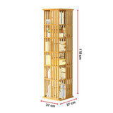 360 Rotating Bookshelf Bamboo Storage Display Rack Shelving in Wood V63-842461