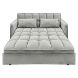 Sarantino Quincy 2-Seater Velvet Sofa Bed in Light Grey with Wooden Frame & Tufted Design SOFA-7006-VEL-LGY