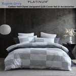 Platinum Collection Region Grey Polyester Cotton Jacquard Quilt Cover Set Queen V442-LED-QUILTCS-REGION-GREY-QS