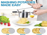Stainless Steel Potato Press Potato Squeezer Potato Masher Includes 3 Different Texture Discs V1188-MS101-01999-1