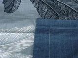 300TC Palm Leaf Blue Reversible Cotton Quilt Cover Set Queen V442-ATX-QUILTCS-300TCPALMLEAF-BLUE-QS