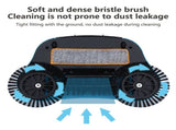 Hand Push Sweeper Dry Sweep and Wet Drag Floor Cleaner with 2 Corner Brushes Lightweight Manual V1366-AZ2-W-11889
