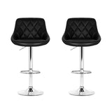 Artiss 2x Bar Stools Leather Padded Gas Lift Stool Black BA-K-704-BKX2