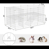 SONGMICS Metal Wire Two-Story Pet Playpen with Zip Ties White V227-8498641000001