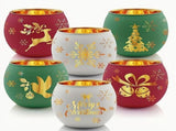 candle holders, electroplated candle holders, engraved candle holders, translucent candle holders, V1106-115-55353-CHR-CHRISTMAS3-6PCS