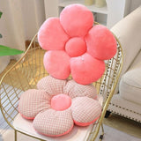 SOGA 2X Pink Flower Cushion Shaped for Floor and Sitting Throw Pillow SCUSHION098X2