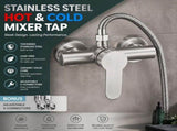 Thoughtful Household Gift Stainless Steel Mixer Tap, Hot Cold Bathroom Mixing Valve Hardware, Upward V1221-XM-LB2229-GM79