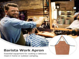 Coffee Denim Apron Stylish Hairdressing Smock for Salon and Work Use V1369-AZ3-W-16924