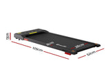 Everfit Treadmill Electric Walking Pad Incline Under Desk Home Gym 380mm Black TMILL-380-INC-BK