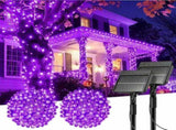 Solar String Lights Outdoor, 2 Pack LED Solar Outdoor Lights Solar Fairy Lights with 8 Lighting V1107-124-28380-PUR3