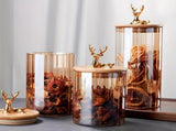 deer head jars, food grade canisters, coffee bean container, airtight cereal jar, grain V1102-122-43507-CLR-3PCS