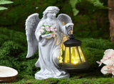 Solar-Powered Angel Lantern Outdoor Light, Resin Waterproof Garden Decorative Light, Walkway and V1265-AU-BY25042