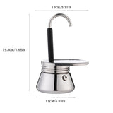 304 Stainless Steel Espresso Coffee Maker Moka Pot Percolator for Home Kitchen Camping Brewer V1369-AZ3-W-11022