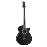 Alpha 43" Acoustic Bass Guitar Black 4-Band EQ GUITAR-E-43-EQ-BASS-BK