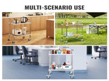 Lab Rolling Cart, 2-Shelf Stainless Steel Rolling Cart, Lab Serving Cart with Swivel Casters, Dental V952-SYSST42014302X42AV0