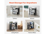 Rolling Library Book Cart, 150 kg Capacity, 77 x 38 x 122 cm Library Cart, Single Sided V-Shaped V952-VXTSGTCHS3307B7MH001V0
