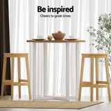 Artiss 2x Bar Stools Rubber Wood Stool Counter Chair Rattan Barstools Kitchen BA-Y-1031-NAX2