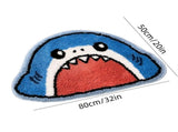 Shark Shaped Area Rug, Super Absorbent Non Slip Floor Mat For Bathroom Bedroom, Soft Plush Home V1192-AZ-W-24398