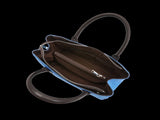 Color-contrast leather shoulder bag 3D woven pattern small tote, one bag for commuting and V1102-HEBB-001