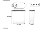 6PCS Food Storage Containers Kitchen Dry Pantry Organiser Airtight Lids V178-66815