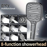 Large Panel Shower Head, 8 Adjustable Positions, Wide Water Outlet, Handheld Bathroom Shower V1189-LC-LY-00091