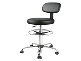 Levede Swivel Office Chair Ergonomic Stool Height Adjustable Footrest Backrest BR1073-BK-H-AU