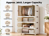 Artiss Foldable Storage Cabinet Stackable Box Wardrobe Clear Magnetic Door White SC-1W3B-6539-WH