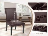 Waterproof PU Leather Dining Chair Covers Set of 4, Stretch Oilproof Chair Slipcovers Removable V1192-AZ-W-6530