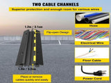 Cable Protector Ramp, 5 Packs 2 Channels Speed Bump Hump, Rubber Modular Speed Bump Rated 11000 LBS V952-DLBHQXSLX5PCSZUIBV0