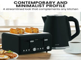 Pronti Silver Noir Collection 4 Slice Toaster and Kettle Bundle KTTS-C02-GST-BK