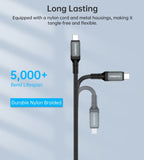 CHOETECH XCC-1042 Gen3.0 USB4.0 with 8K @ 60hz Video & Audio 240W USB-C to C Braided Cable 2M V28-ELECHOXCC1042