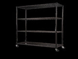 Modular Wire Storage 120x60cm Steel Shelving Black With Wheels For Garage Warehouse Or Kitchen V63-841351