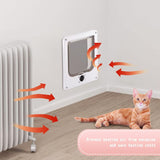 Cat Flap For Indoor Cats, White Magnetic Cat Door, 27 X 23.5 X 5.5 Cm, 4 Way Cat Flap, White V1188-MS-227-1086