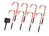 12 Pack Solar Candy Cane 8 Modes Xmas Decorations Ground Stake Outdoor Pathway Candy Cane V1294-YM0901-3119240105111