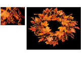 Maple Leaf Wreath Door Hanging Thanksgiving Wreath Halloween Vine Ornament V1294-YM0717-10173593