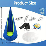 hanging hammock chair, indoor hammock chair, outdoor hammock chair, inflatable pillow, pocket, V1102-103-43376-BLU-160-70CM