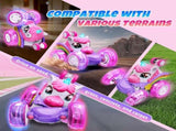 Unicorn remote control car for girls, 360&deg rotating four-wheel drive stunt remote control car with V1105-YAYKC-01