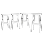 Artiss 4x Bar Stools Kitchen Chairs Wooden White BA-G-7031-WHX4