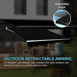 Motorised Outdoor Folding Arm Awning Retractable Sunshade Canopy Black 5.0m x 3.0m V63-842921