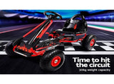 Rigo Kids Pedal Go Kart Ride On Toys Racing Car Rubber Tyre Red GKRT-F1A-RD