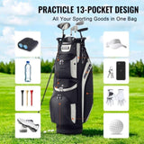Golf Cart Bag with 14 Way Organizer Divider Top, 13 Pockets Premium Cart Bag, Durable 600D Polyester V952-TCB36YC14GHS7ACZHV0