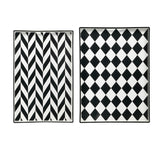 Set 2 Patterned Rectangular Trays 48cm V637-20851
