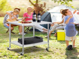 Stainless Steel Work Table 30 x 18 x 38 Inch, with 4 Wheels, 3 Adjustable Height Levels, Heavy Duty V952-CFBXGGZTLCDJB9CR8V0