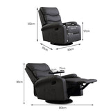 Levede Massage Chair Recliner 360 Swivel Black OF1025-F-DG