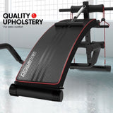 Powertrain Incline Sit-Up Bench with Resistance Bands and Rowing Bar WBD-103