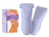 Purple 2-in Women's Electric Body & Bikini Trimmer Kit - Painless Ultra-Close Shaver V888-ELOSUNG24694