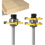 8mm Shank T-Slot Milling Cutter Set, 2Pcs 3-Flute Woodworking Tools V1188-CE-Y721-02854
