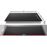Devanti Electric Ceramic Cooktop 60cm CCT-B-4B-4Z-KNOB-BK
