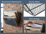 Black Metal Wall Mounted Document Organizer Space Saving for Office V1192-AZ-W-32967