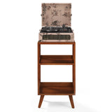Crosley Voyager Bluetooth Portable Turntable Crosley Asheville Stand Bundle - Floral V398-CR8017BMS-FL4